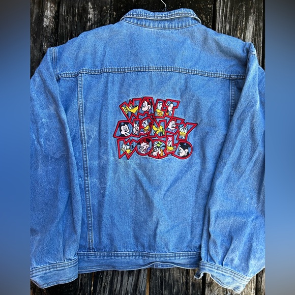 Vintage Walt Disney World Embroidered Denim Jacket Size XXL Mickey Inc. C11 - Picture 4 of 8